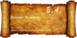 Bende Armand névjegykártya
