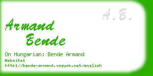 armand bende business card